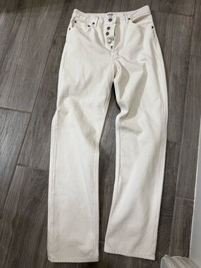 Agolde Off-White 90’s Pinch Waist Button-Up Jeans